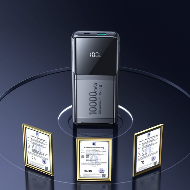 Joyroom JR-PBF19 22.5W 10000mAh Powerbank with Two Built-in Cables - Black 12