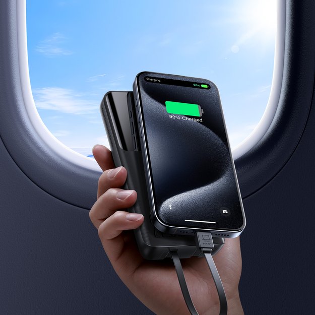 Joyroom JR-PBF19 22.5W 10000mAh Powerbank with Two Built-in Cables - Black 11