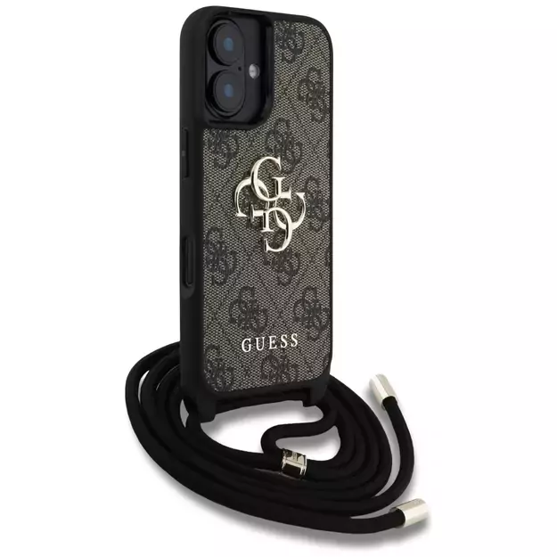 Guess 4G Big Logo Cord Stap Crossbody Case for iPhone 16 Plus Brown 8