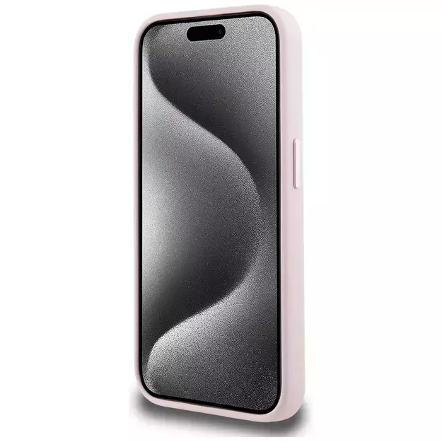 Karl Lagerfeld Silicone Shadow Metal Initial MagSafe Case for iPhone 15 Pro Pink 11