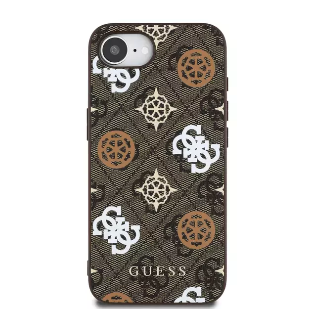 Guess PU 4G Peony case with MagSafe for iPhone 16e - brown 11