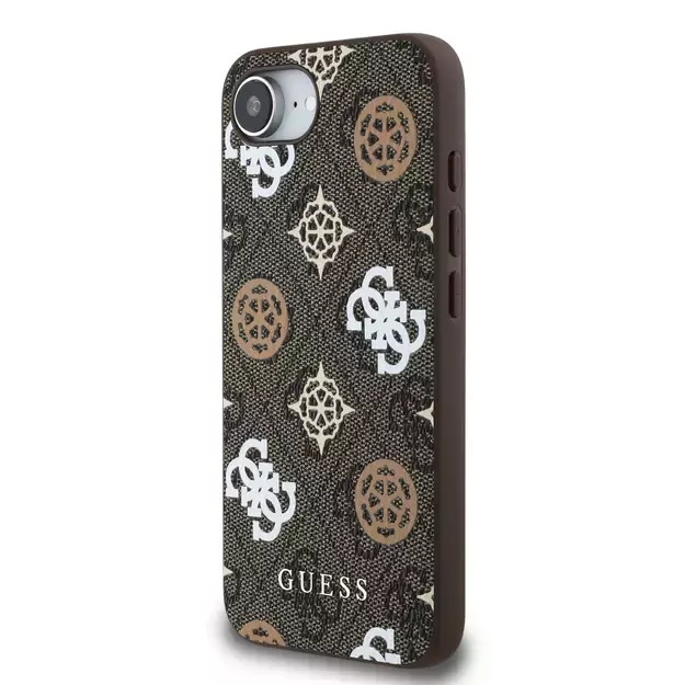 Guess PU 4G Peony case with MagSafe for iPhone 16e - brown 10