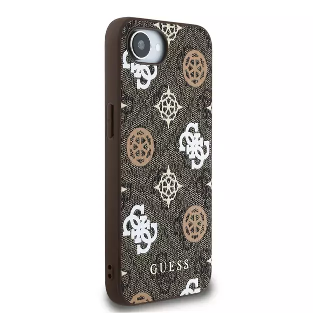 Guess PU 4G Peony case with MagSafe for iPhone 16e - brown 12
