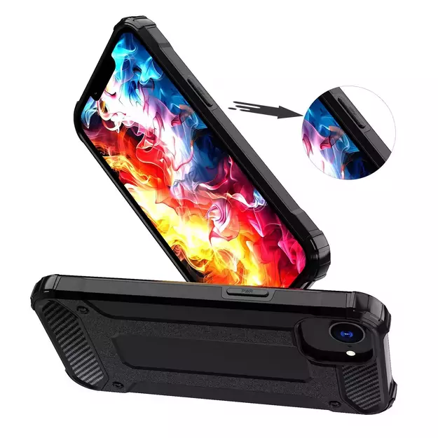 Hybrid Armor Case for iPhone 16e - Black 12