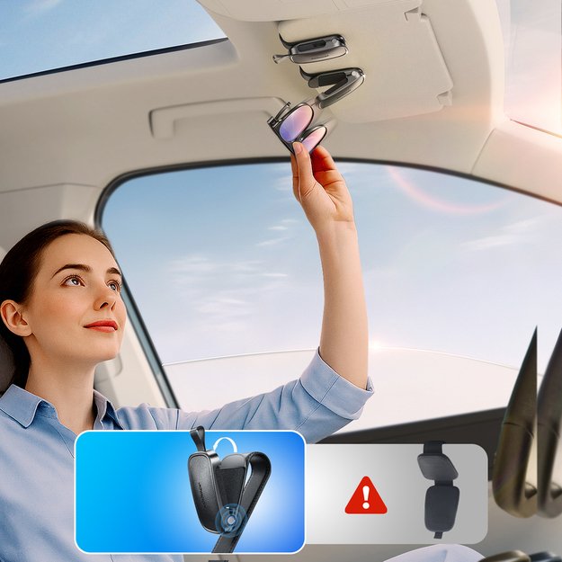 Joyroom JR-ZS511 Sun Visor Holder with Magnetic Clip - Black 1