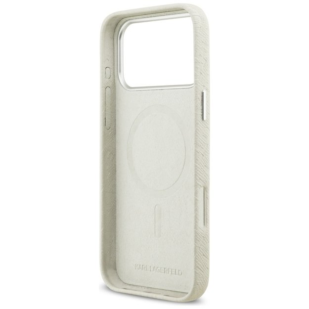 Karl Lagerfeld FW Stamped Karl MagSafe Case for iPhone 17 Pro Max - Beige 6