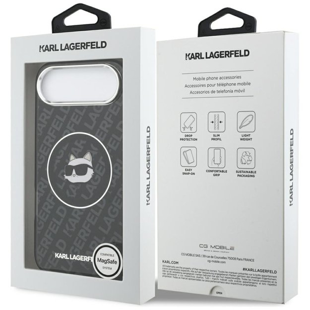 Karl Lagerfeld IML Choupette Head Logo MagSafe iPhone Air Case - Black 7