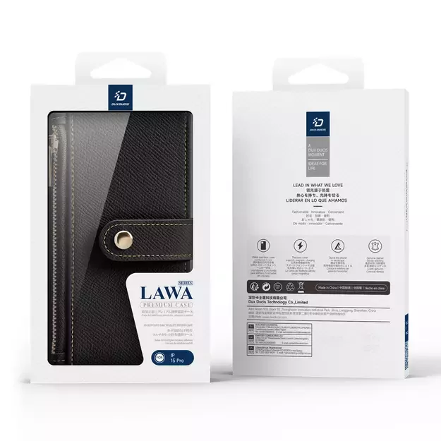 Dux Ducis Lawa Leather Case for iPhone 15 Pro - Black 12