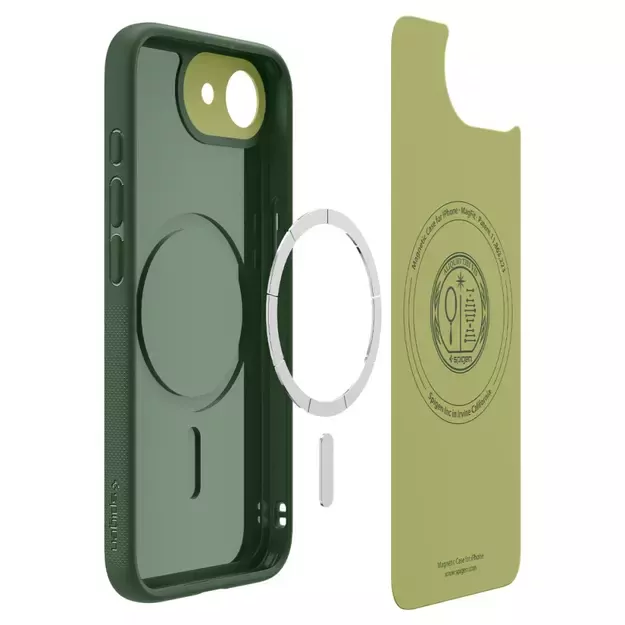 Spigen Nano Pop MagSafe iPhone 16e Case - Matte Green 5