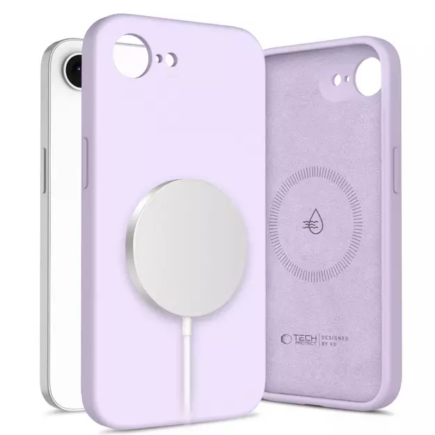 Tech-Protect Liquid Silicone MagSafe iPhone 16e Case - Purple
