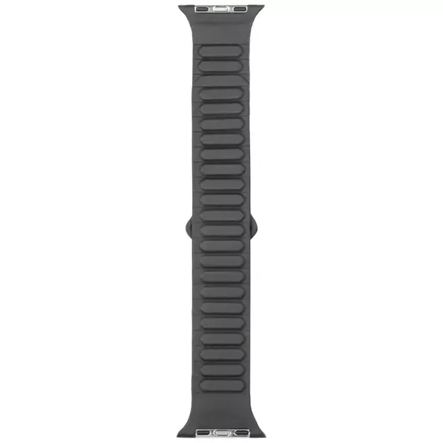Audi Logo Synthetic Leather Magnetic Ring Strap for Apple Watch 44/45/46/49 mm - Black 1
