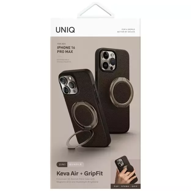 Uniq Keva Air Magclick Charging GripFit Case for iPhone 16 Pro Max - Brown 6