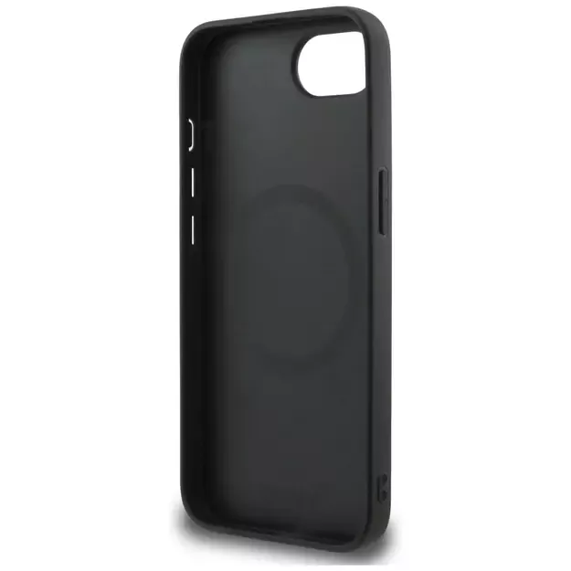 DKNY Leather Checkered Mono Pattern MagSafe iPhone 16e Case - Black 14