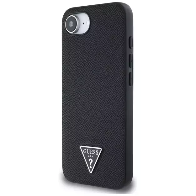 Guess Grained Triangle MagSafe case for iPhone 16e - black 1