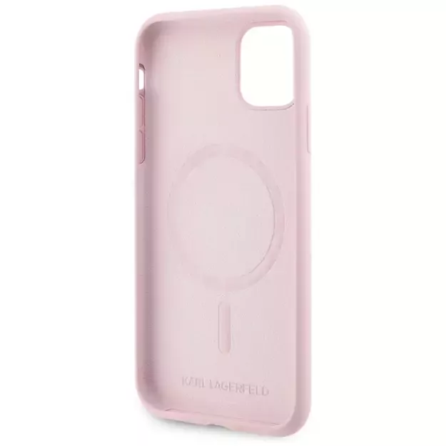 Karl Lagerfeld Silicone Karl&amp Choupette MagSafe iPhone 11 Case - Pink 6