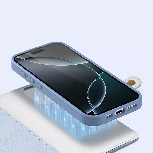 Dux Ducis Lawa Leather Case for iPhone 16 Pro Max with Detachable Magnetic Wallet - Blue 4