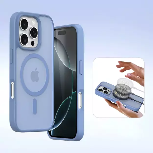 Dux Ducis Lawa Leather Case for iPhone 16 Pro Max with Detachable Magnetic Wallet - Blue 5