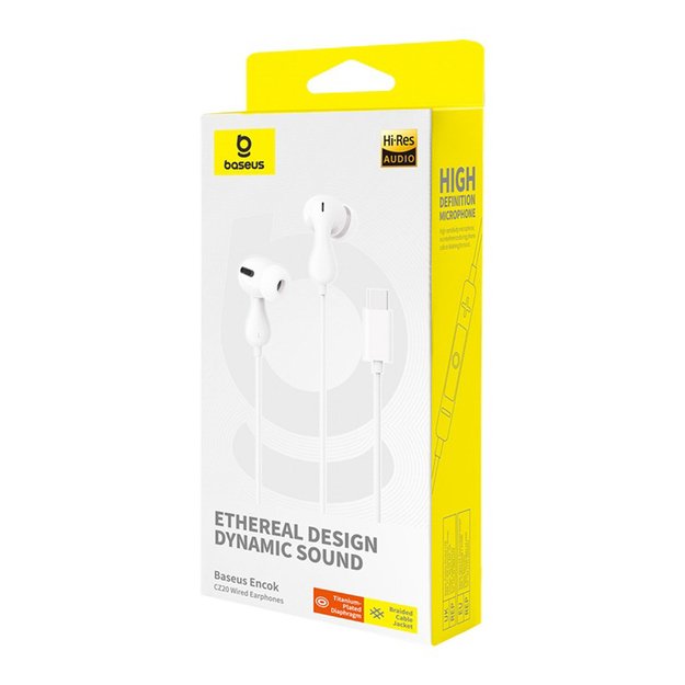 Baseus Encok CZ20 In-Ear Wired USB-C Headphones - White 5