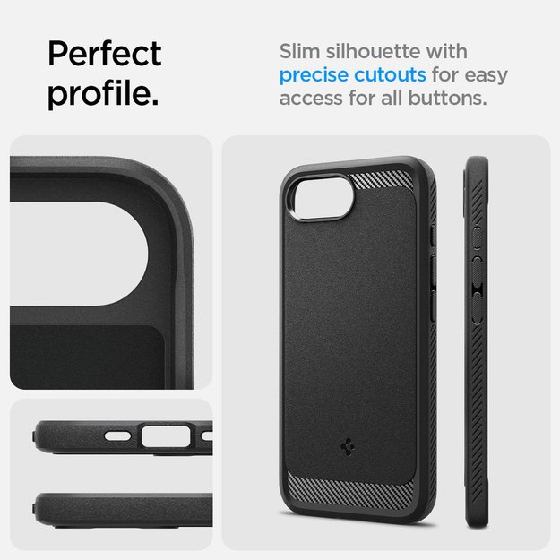Spigen Rugged Armor MagSafe case for iPhone 16e - black