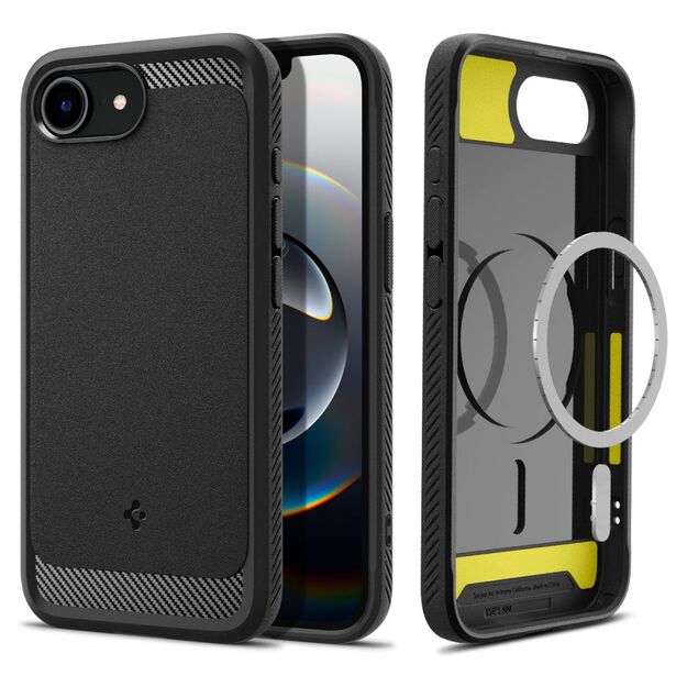Spigen Rugged Armor MagSafe case for iPhone 16e - black 2