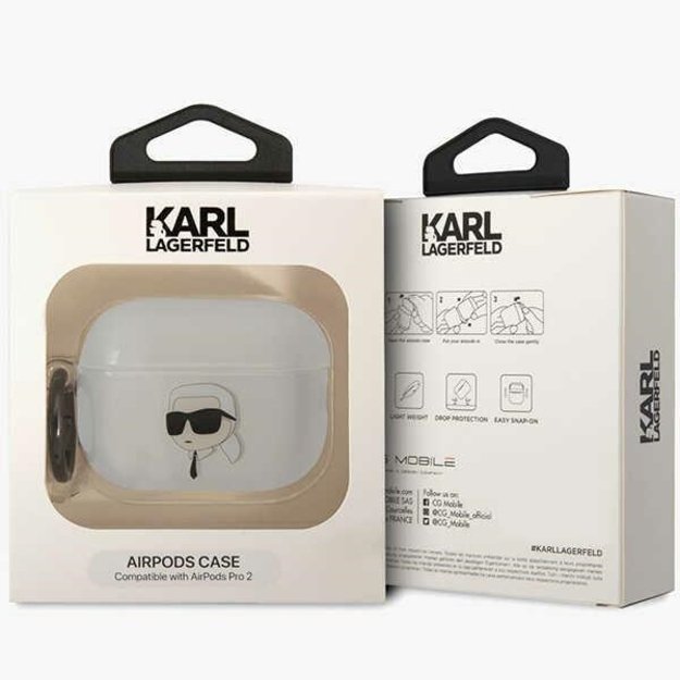 Karl Lagerfeld KLAP2HNIKTCT Airpods Pro 2 cover transparent Ikonik Karl Lagerfeld 6