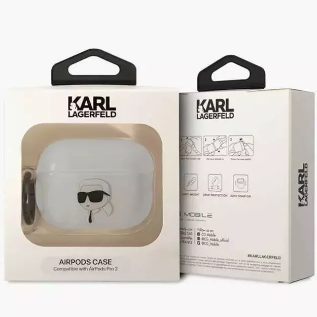Karl Lagerfeld KLAP2HNIKTCT Airpods Pro 2 cover transparent Ikonik Karl Lagerfeld 3