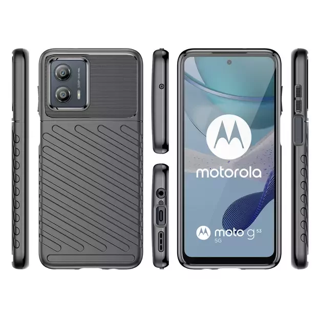 Thunder Case case for Motorola Moto G53 silicone armor case black 1