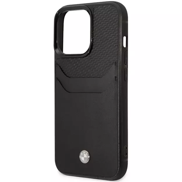 Case BMW BMHCP14L22RSEPK iPhone 14 Pro 6.1&quot  black/black Leather Card Slot 5