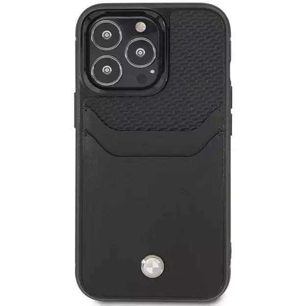 Case BMW BMHCP14L22RSEPK iPhone 14 Pro 6.1&quot  black/black Leather Card Slot 2