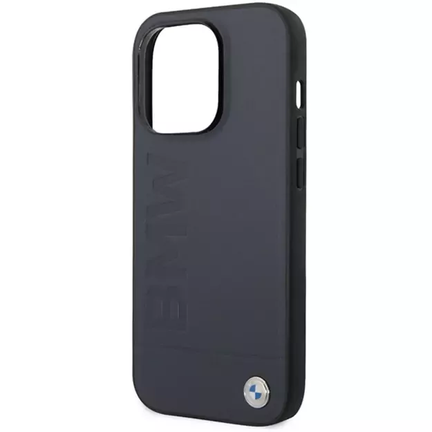 Case BMW BMHMP14XSLLNA iPhone 14 Pro Max 6.7&quot  navy/navy hardcase Leather Hot Stamp MagSafe 5