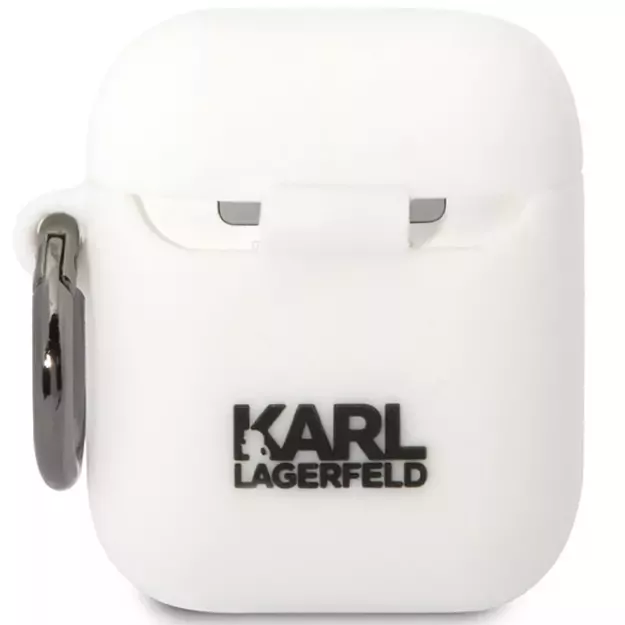 Karl Lagerfeld KLACA2SILKCW AirPods 1/2 cover white/white Silicone Karl &amp  Choupette 1