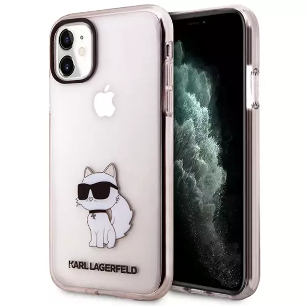 Karl Lagerfeld KLHCN61HNCHTCP iPhone 11 / Xr 6.1&quot  pink/pink hardcase Ikonik Choupette