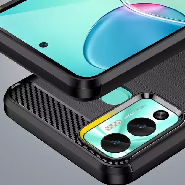 Carbon Case case for Infinix Hot 12 Play NFC / Hot 12 Play flexible silicone carbon cover black 6