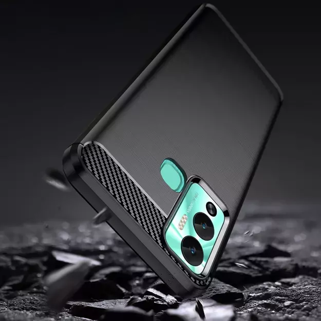 Carbon Case case for Infinix Hot 12 Play NFC / Hot 12 Play flexible silicone carbon cover black 3