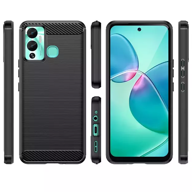 Carbon Case case for Infinix Hot 12 Play NFC / Hot 12 Play flexible silicone carbon cover black 2