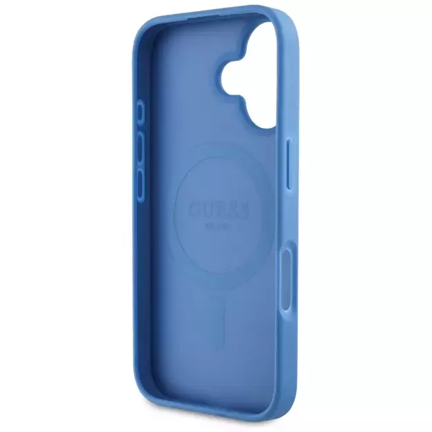 Guess 4G Circle Classic Logo MagSafe case for iPhone 16 - blue 2