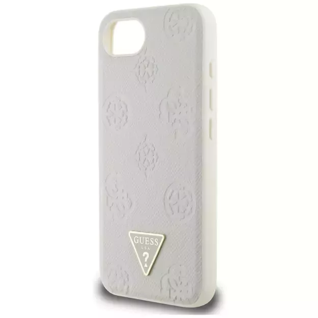 Guess Grained Hot Stamp Peony Triangle Logo MagSafe case for iPhone 16e - beige 5