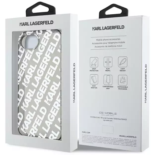 Karl Lagerfeld IML Repeat Logo case for iPhone 16e - silver 6