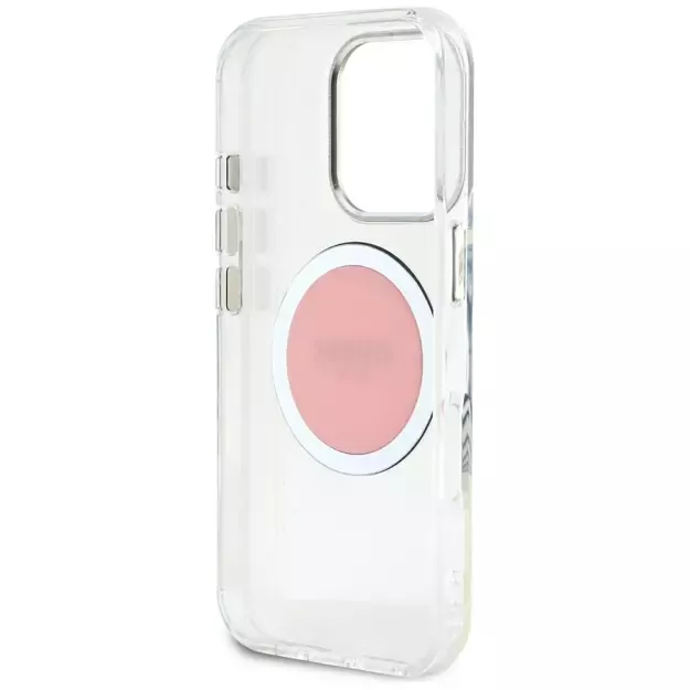 Guess IML Metal Colored Circle Classic Logo MagSafe case for iPhone 16 Pro Max - pink 6