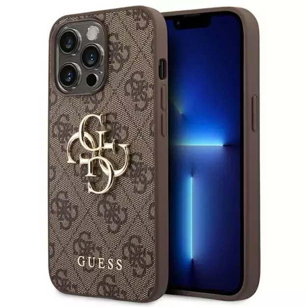 Guess GUHCP14L4GMGBR iPhone 14 Pro 6,1  brązowy/brown hardcase 4G Big Metal Logo