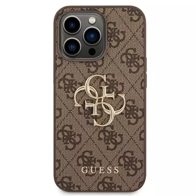 Guess GUHCP14L4GMGBR iPhone 14 Pro 6,1  brązowy/brown hardcase 4G Big Metal Logo 2
