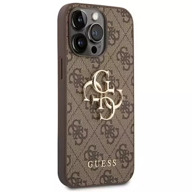 Guess GUHCP14L4GMGBR iPhone 14 Pro 6,1  brązowy/brown hardcase 4G Big Metal Logo 3