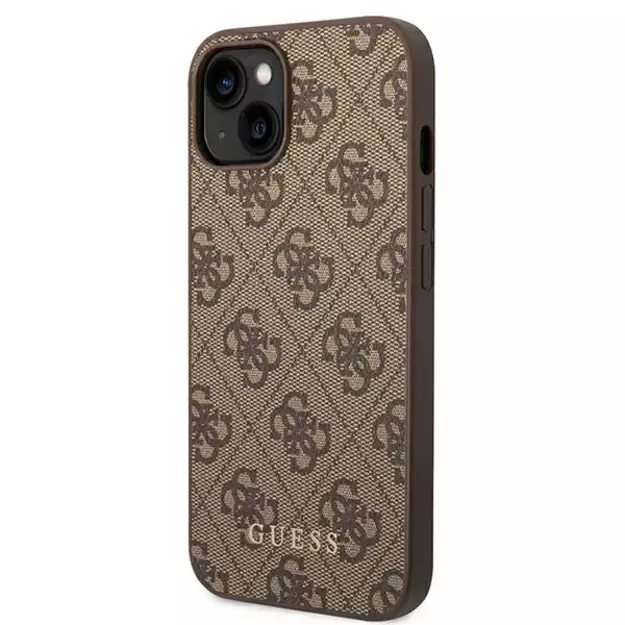 Guess GUHCP14SG4GFBR iPhone 14 6.1  brown / brown hard case 4G Metal Gold Logo 1