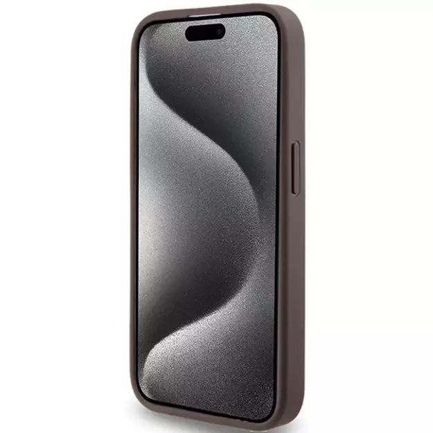 Guess 4G Metal Gold Logo case for iPhone 15 Pro - brown 11