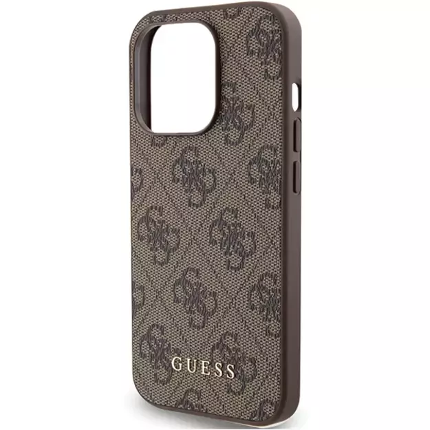 Guess 4G Metal Gold Logo case for iPhone 15 Pro - brown 12