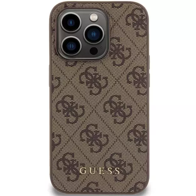 Guess 4G Metal Gold Logo case for iPhone 15 Pro - brown 9