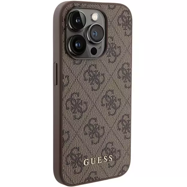 Guess 4G Metal Gold Logo case for iPhone 15 Pro - brown 10