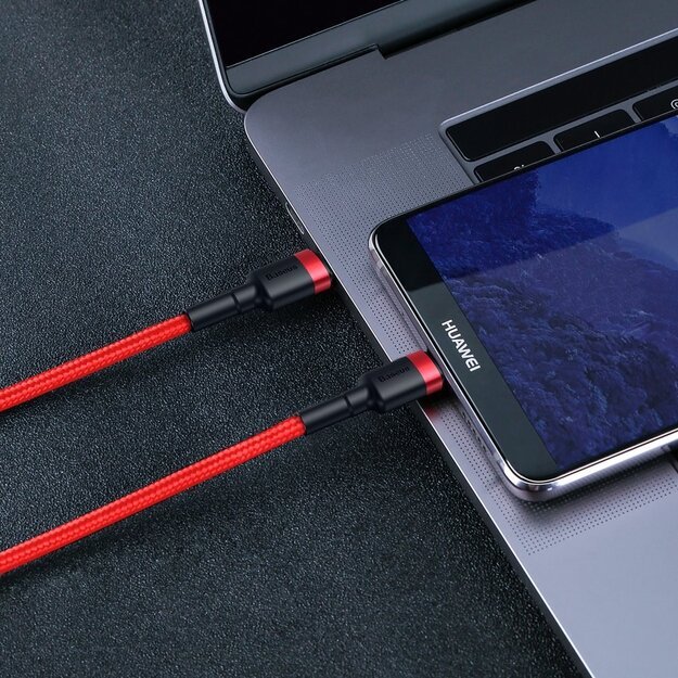 Baseus CATKLF-H91 USB-C - USB-C PD QC cable 60W 3A 480Mb/s 2m - black and red 3