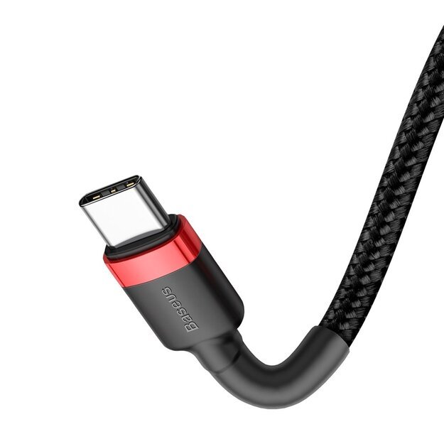 Baseus CATKLF-H91 USB-C - USB-C PD QC cable 60W 3A 480Mb/s 2m - black and red 1