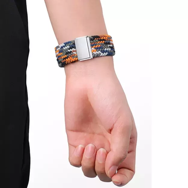 Braided Fabric Bracelet Strap Fabric Band for Apple Watch 38 / 40 / 41 mm - Black and White 8